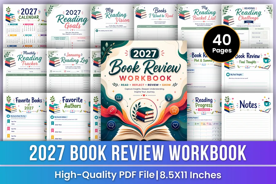 2027 Book Review Workbook | Reading