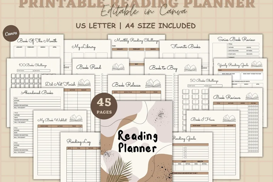 Book Reading Planner Book Review Logbook