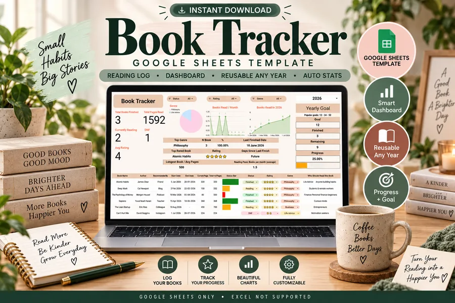 Book Tracker Google Sheets Template