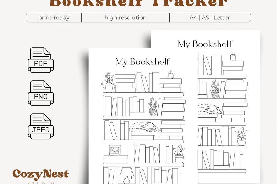 Bookshelf Tracker | Reading Journal PDF