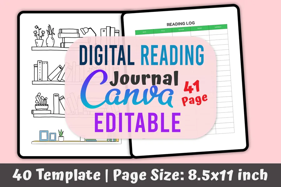 Digital Reading Journal Canva Template