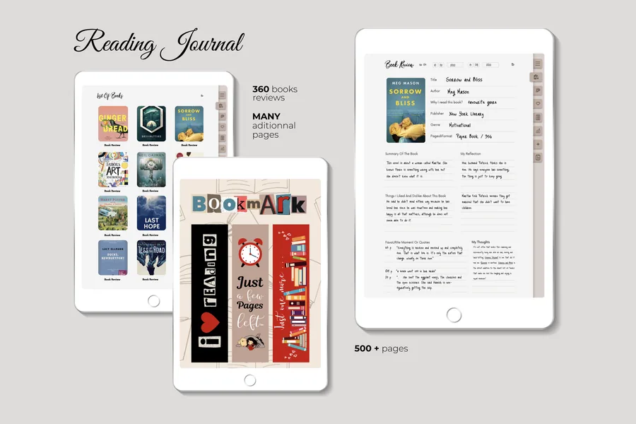 Digital Reading Journal, Clickable Book