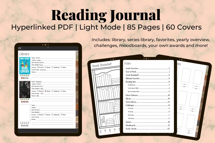 Digital Reading Journal (Light Mode)